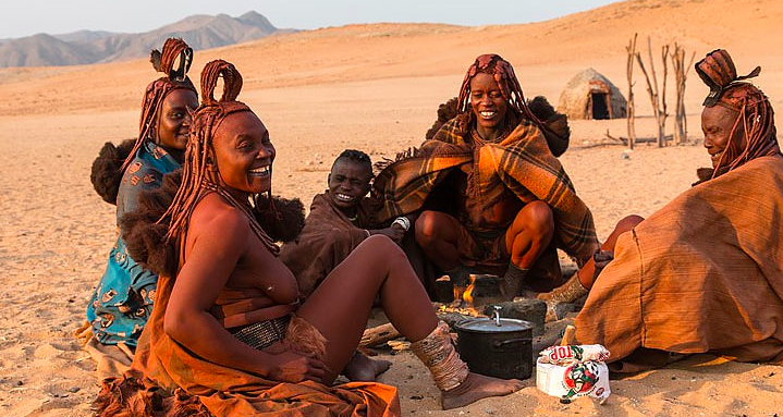 The local Himba people benefit from the community partnership with Wilderness Safaris that  is Serra Cafema Camp