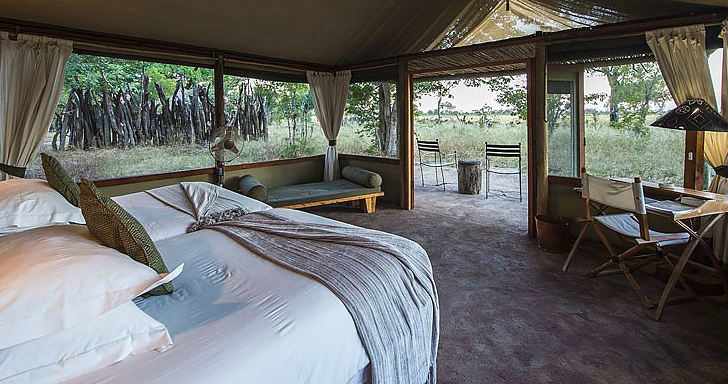 Little Makololo camp - beautiful tented rooms make you feel like you're on an old world safari in wildest Africa